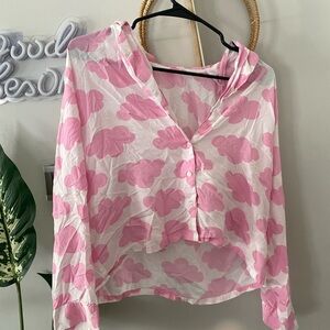 Pink Cloud Pattern Women's Top